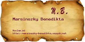 Marsinszky Benedikta névjegykártya